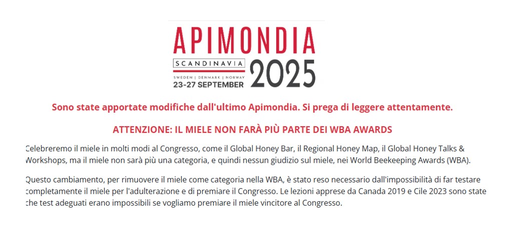 Al momento stai visualizzando Il Miele Escluso dai World Beekeeping Awards 2025